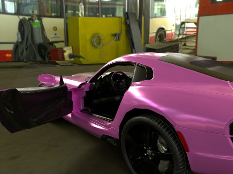Realistic Sports Car Low-poly Modello 3D