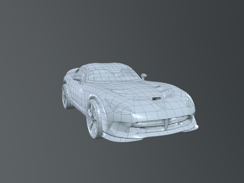 Realistic Sports Car Low-poly Modello 3D