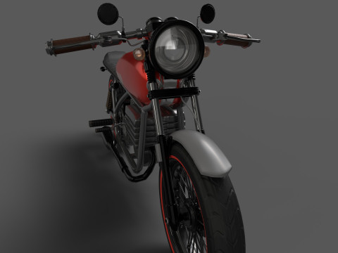Realistic Motorcycle Low-poly 3D Model