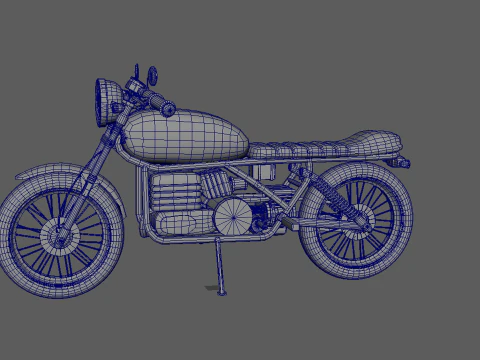 Realistic Motorcycle Low-poly 3D Model