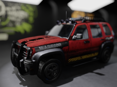 Survival 4x4 Vehicle Realistic 3D Asset Garage Scene 3D मॉडल