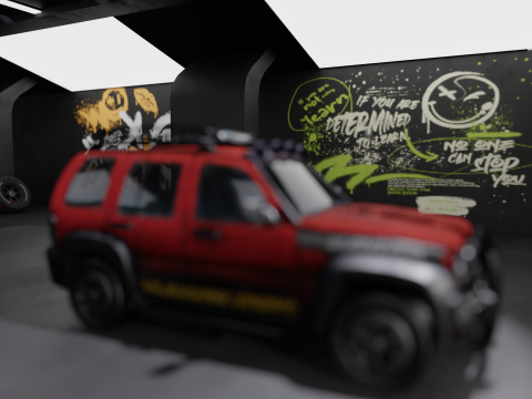 Survival 4x4 Vehicle Realistic 3D Asset Garage Scene 3D मॉडल