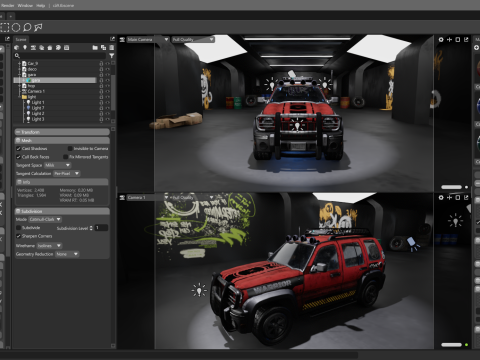 Survival 4x4 Vehicle Realistic 3D Asset Garage Scene 3D मॉडल