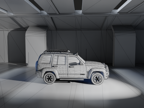 Survival 4x4 Vehicle Realistic 3D Asset Garage Scene 3D मॉडल