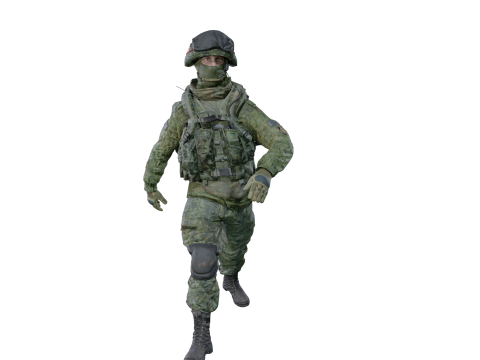 Realistic Modern Soldier Rigged Animated 3D Модель