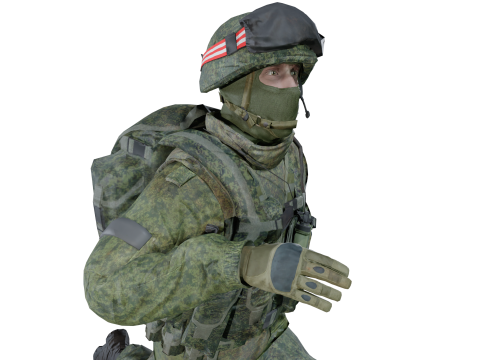 Realistic Modern Soldier Rigged Animated 3D Модель