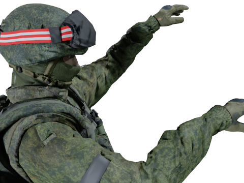 Realistic Modern Soldier Rigged Animated 3D Модель