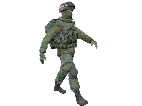 Realistic Modern Soldier Rigged Animated 3D Модель