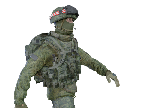 Realistic Modern Soldier Rigged Animated 3D Модель