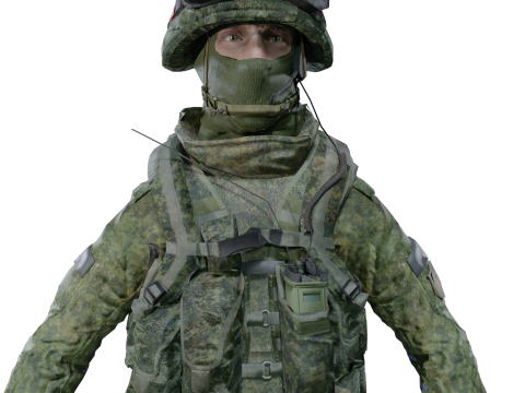Realistic Modern Soldier Rigged Animated 3D Модель