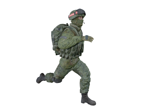 Realistic Modern Soldier Rigged Animated 3D Модель
