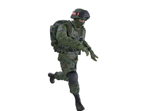 Realistic Modern Soldier Rigged Animated 3D Модель