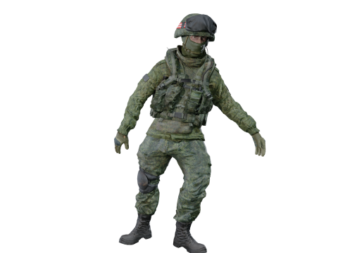 Realistic Modern Soldier Rigged Animated 3D Модель