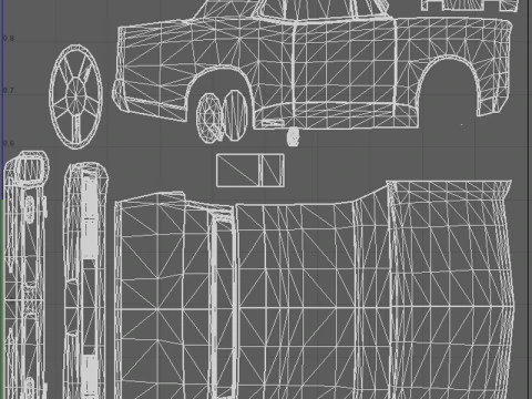 Low Poly Taxi Cars Pack 3D Model