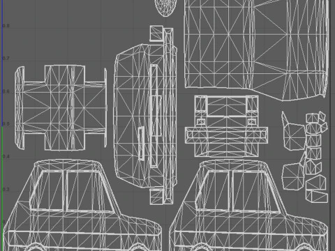 Low Poly Taxi Cars Pack 3D Model