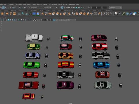 Low Poly Taxi Cars Pack 3D Model