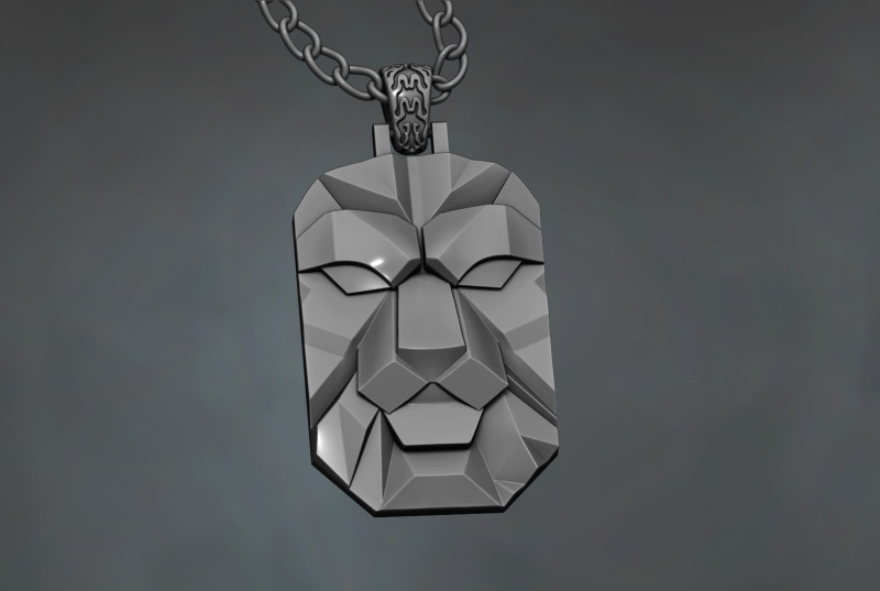 Lion Head Pendant 3D 打印模型 .c4d .max .obj .3ds .fbx .stl .blend 