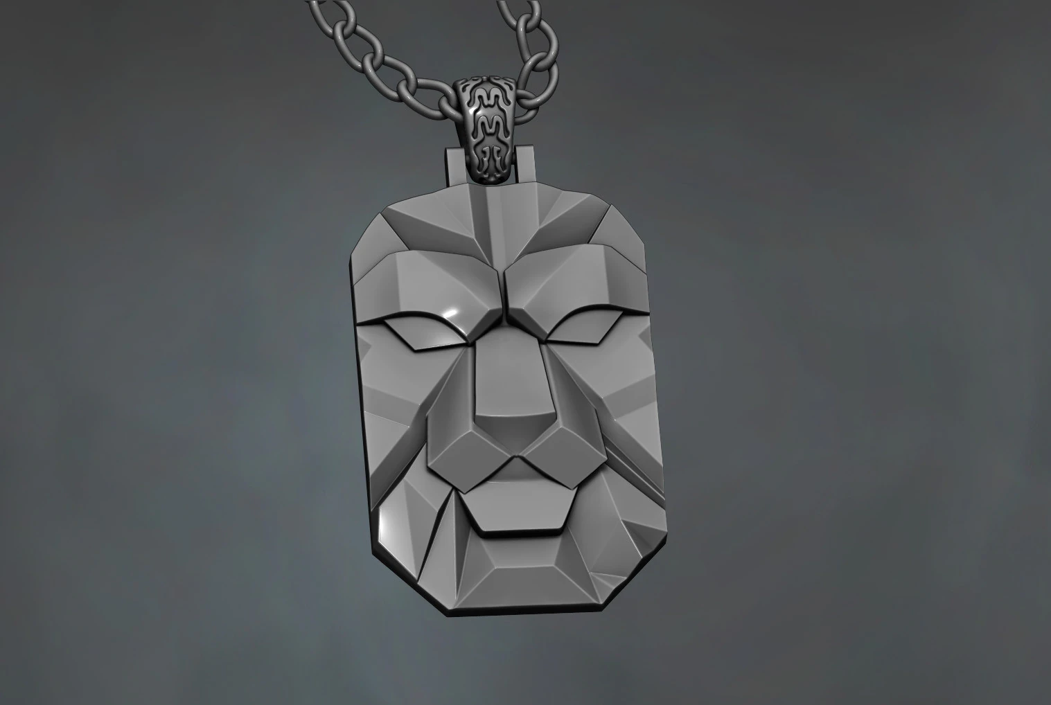 Lion Head Pendant 3D Print Model .c4d .max .obj .3ds .fbx .stl .blend 