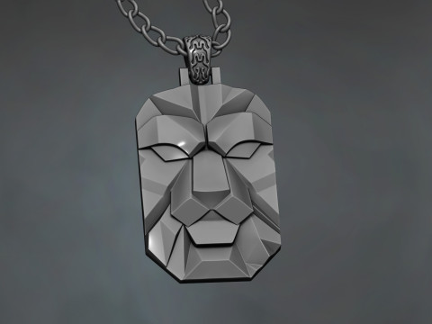 Lion Head Pendant 3D प्रिंट मॉडल