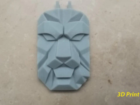 Lion Head Pendant 3D Print Model