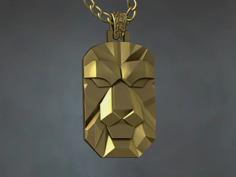 Lion Head Pendant 3D Print Model