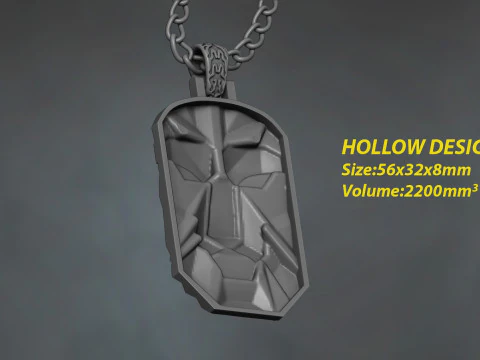 Lion Head Pendant 3D Print Model
