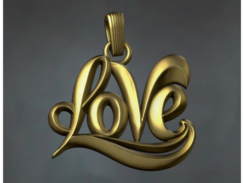 Love Pendant Jewelry 3D Print Model