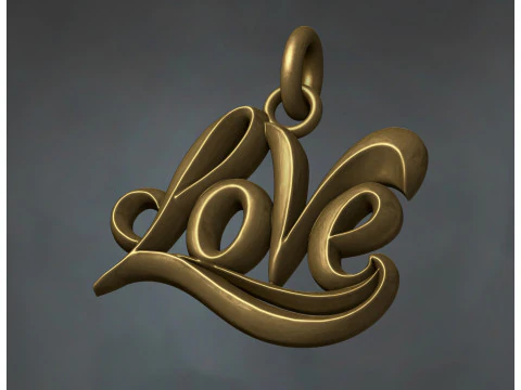 Love Pendant Jewelry 3D Print Model
