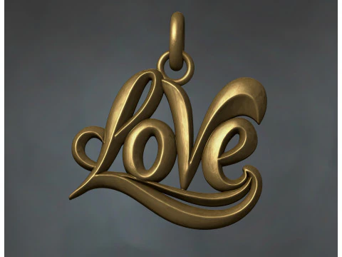 Love Pendant Jewelry 3D Print Model