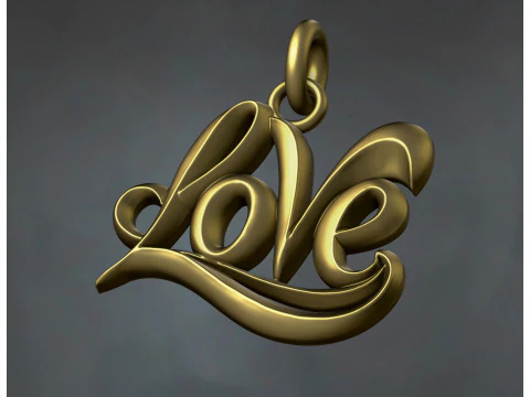 Love Pendant Jewelry 3D Print Model