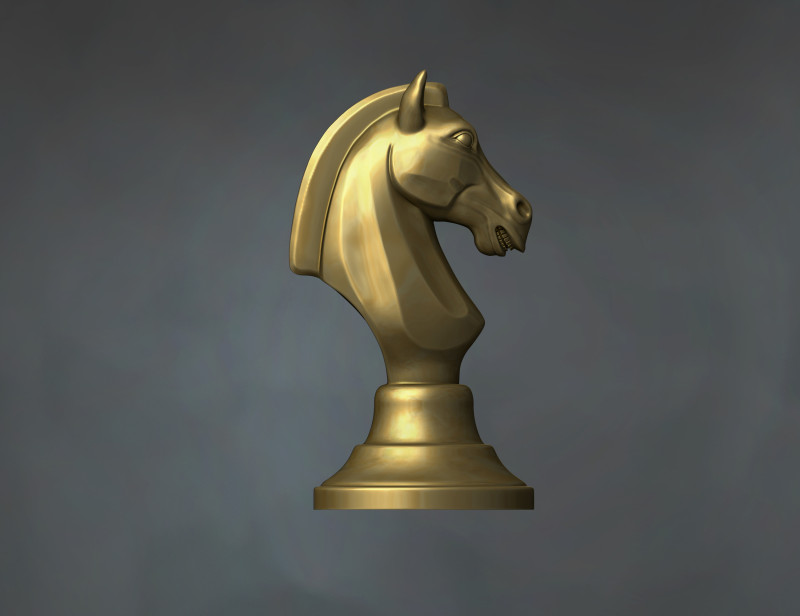 Horse head chess piece sculpture Modelo de Impressão 3D .c4d .max .obj .3ds .fbx .stl .blend
