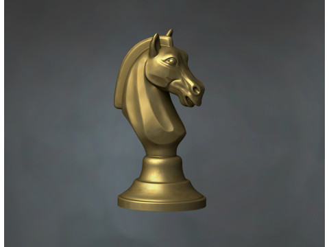 Horse head chess piece sculpture Modelo de Impressão 3D