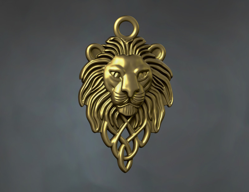 Pendentif tête de lion celtique Modèles 3D en vedette .c4d .max .obj .3ds .fbx .stl .blend 