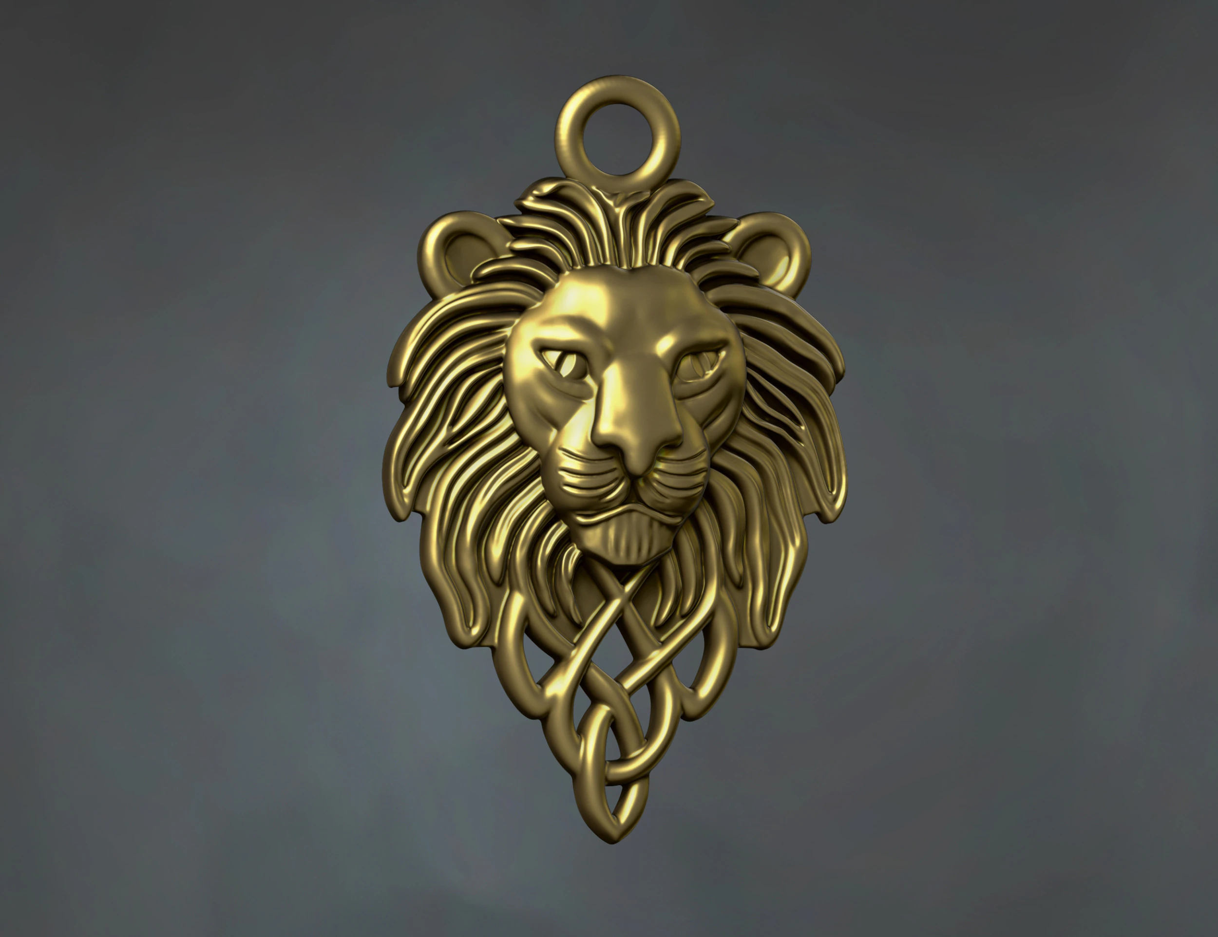 Celtic Lion Head Pendant 3D Print Model .c4d .max .obj .3ds .fbx .stl .blend 