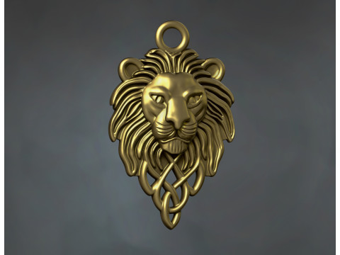 Celtic Lion Head Pendant 3D printmodel