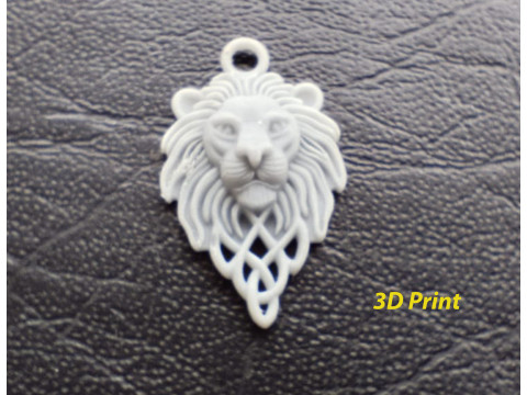 Pendentif tête de lion celtique Modèles 3D en vedette