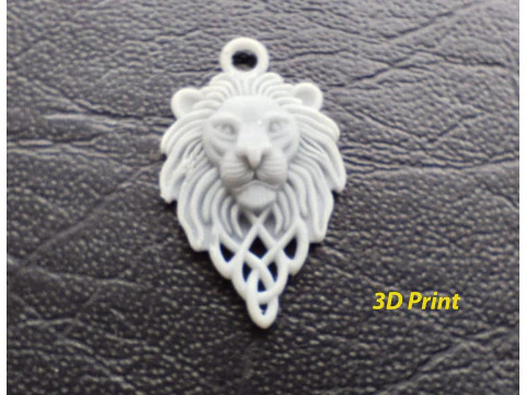 Celtic Lion Head Pendant 3D Print Model