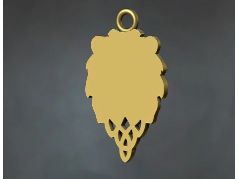 Celtic Lion Head Pendant 3D Print Model