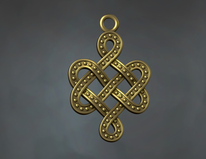 Celtic Braided Pattern Pendant 3D Принт Модель .c4d .max .obj .3ds .fbx .stl .blend 