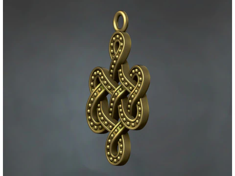 Celtic Braided Pattern Pendant 3D Print Model