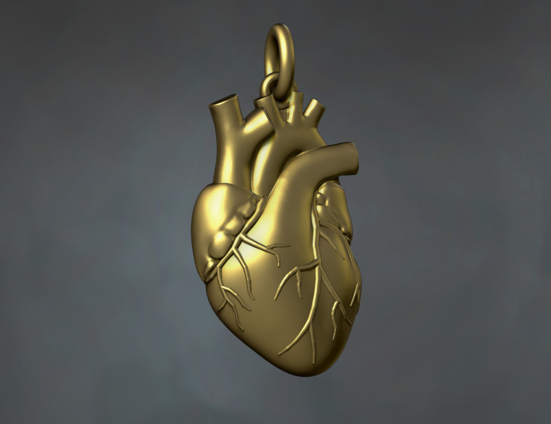 Heart Pendant 3D Baskı Modeli .c4d .max .obj .3ds .fbx .stl .blend