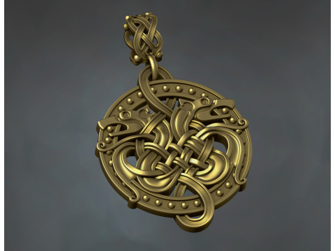 Celtic Dragon Braided Pendant 3D printmodel