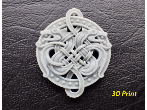 Celtic Dragon Braided Pendant 3D Baskı Modeli