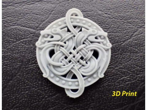 Celtic Dragon Braided Pendant 3D Print Model