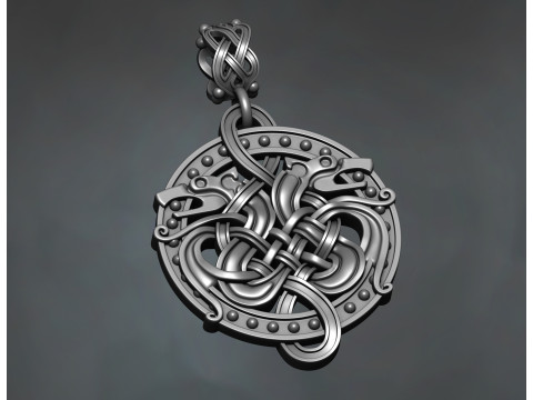 Celtic Dragon Braided Pendant 3D Baskı Modeli