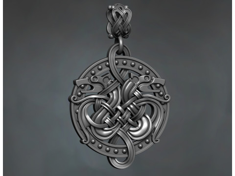 Celtic Dragon Braided Pendant 3D Baskı Modeli