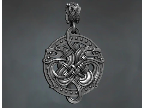 Celtic Dragon Braided Pendant 3D Print Model