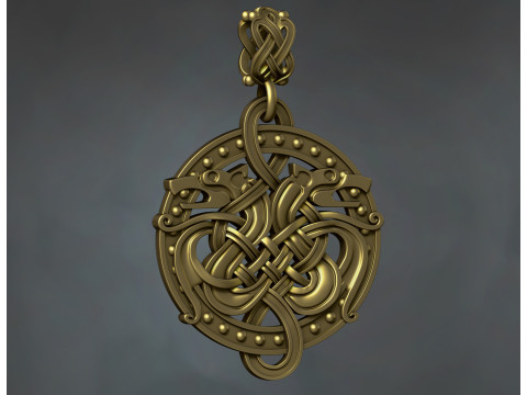 Celtic Dragon Braided Pendant 3D Baskı Modeli