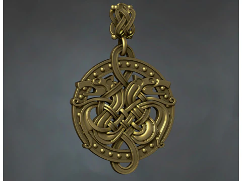 Celtic Dragon Braided Pendant 3D Print Model