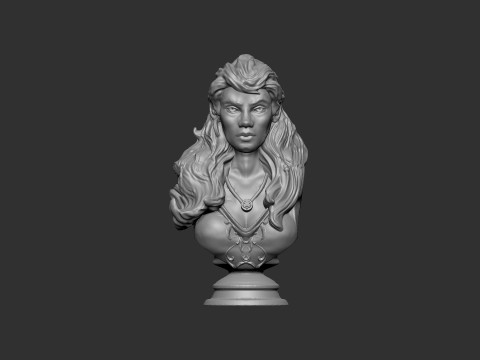 Wild Woman Bust 3D Print Model